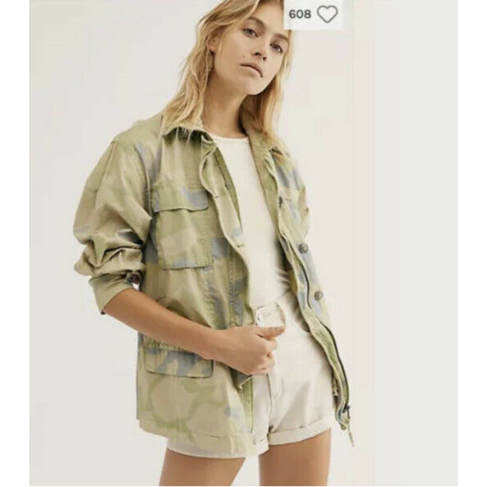Nwt Free People Lead The Way Camouflage Jacket Xs